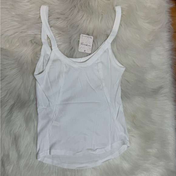 New Free People Alia Ribbed Tank Top Cami Optic White Essentials Layering - Picture 4 of 5